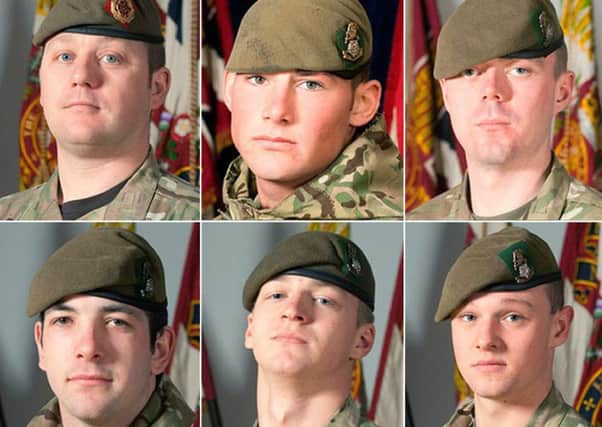 Soldiers who died in Afghanistan were "unlawfully killed". (Top row left to right) Sergeant Nigel Coupe, Corporal Jake Hartley and Private Anthony Frampton, with (bottom row left to right) Private Christopher Kershaw, Private Daniel Wade and Private Daniel Wilford.