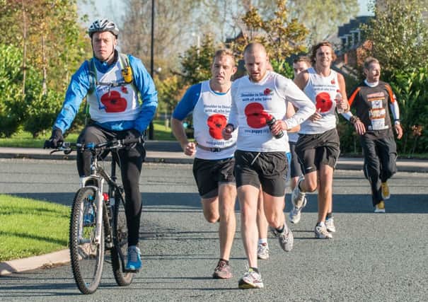 BAE Systems employees Nik Barnett, Jonathan Barron and James Harwood joined Dave Moretta, from Ribchester, on the first half of his first run of the challenge, with Dave Wild completing the full route between the Army barracks at Weeton and Leyland.
