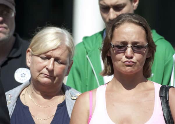 Michelle Smith (right) with Christine Smith outside court.