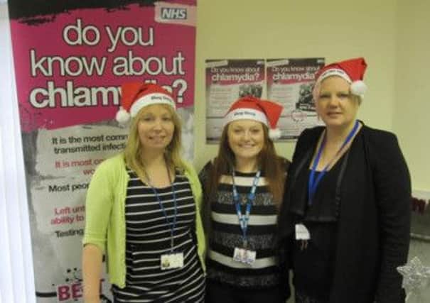 The Chlamydia Screening Team Anji Stokes, left,  Evie Dale-Beaumont and Jaqui Dewar.