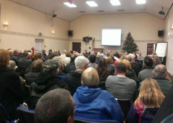 Residents for and against the scheme at the meeting (below) David Haythornthwaite.