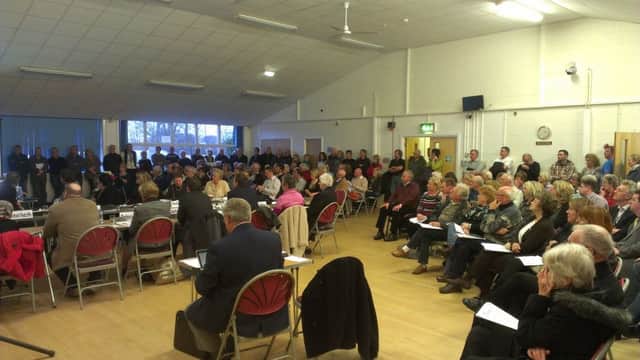 Fylde Council's development management committee meet at Kirkham Community Centre to discuss a travellers site in Newton