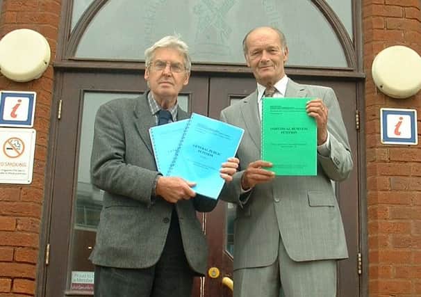 Arnold Sumner and Andrew Smith present their petition to Fylde Council.