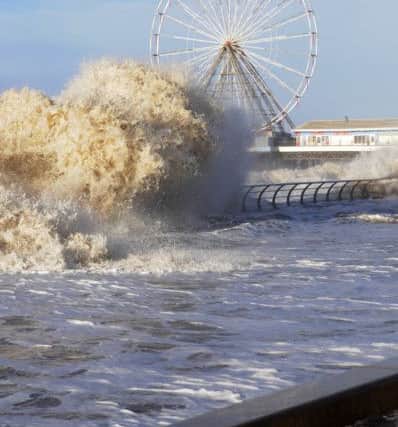 High tide and high winds cause flooding in Blackpool