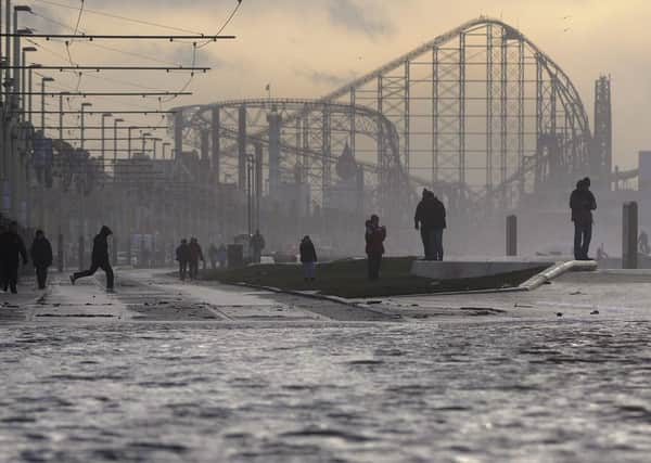 High tide and high winds cause flooding in Blackpool
