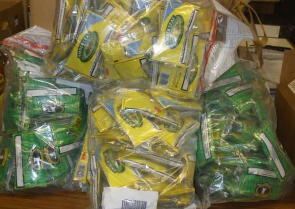 Some of the rolling tobacco seized in the raid in St Annes. Below: Coun Janice Hanson.