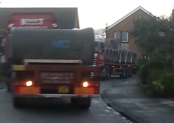 Articulated lorries try to reverse on quiet residential streets in Wrea Green and (below) Coun Janet Wardell.