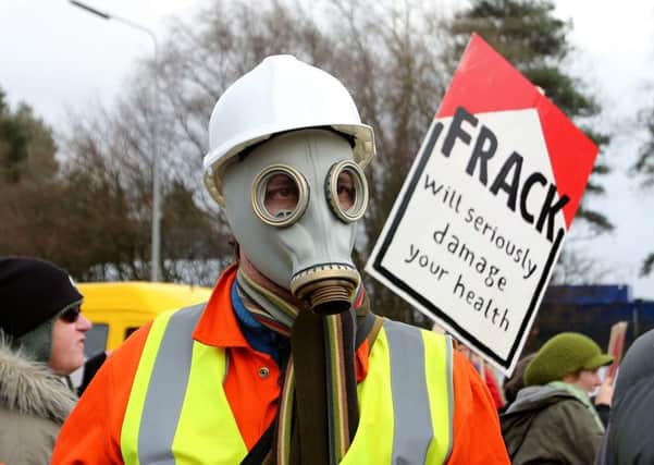 Anti-fracking protestors march towards Barton Moss, Greater Manchester yesterday in protest against IGas fracking plans at the site.