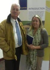Barbara and John Richardson at fracking meeting in Elswick