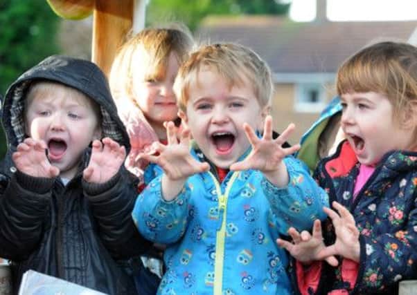 Kids from Busy Bees BAE Warton Nursery react to their favourite story Where The Wild Things Are.