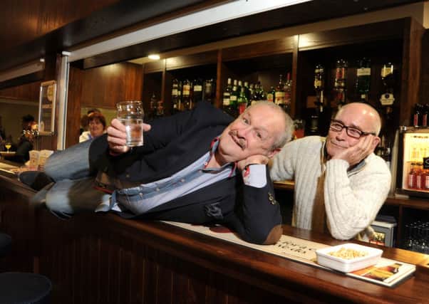 Cannon and Ball at the official opening of new-look Lowther Studio. Below: Staff enjoying the opening of The Station Tavern in Lytham.
