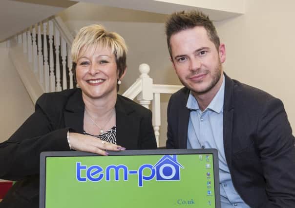 Annette Jones, of tem-po.co.uk, with Neil Clough