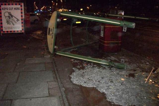 Storm damage on Dickson Road, Blackpool.