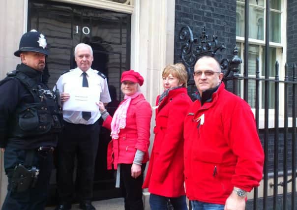 Members of Frack Free Freck went to Downing Street to hand over a petition and letter to the Prime Minister