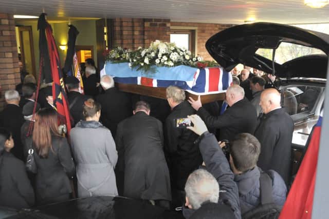 Pictures:Bill Johnson
Funeral of Harold Percival at Lytham Crematorium.