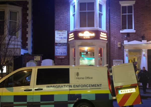 Immigration officers raid the Red Fort in Lytham 20/03/2014