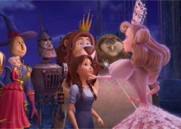 Legends Of Oz: Dorthy's Return. Pictured: Marshall Mallow (voiced by Hugh Dancy), China Princess (voiced by Megan Hilty), Scarecrow (voiced by Dan Aykroyd), Tin Man (voiced by Kelsey Grammer), Dorothy (voiced by Lea Michelle), Lion (voiced by Jim Belushi), Wiser (voiced by Oliver Platt) and Glinda (voiced by Bernadette Peters)