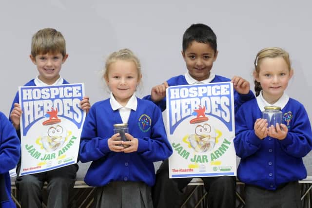 Children from Mereside Primary School join the Jam Jar Army for The Gazette's Hospice Heroes campaign