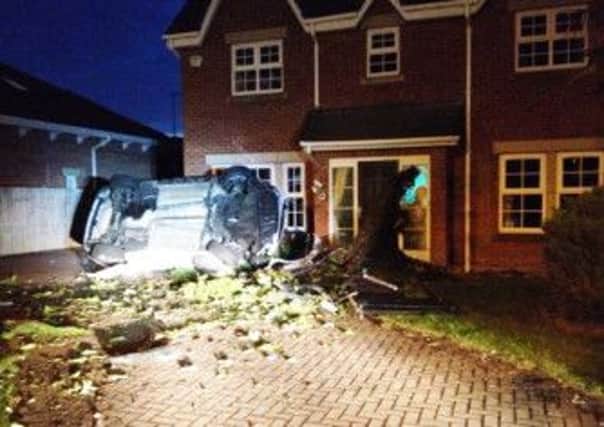 Damage caused after a stolen car was smashed into a £500,000 home on Lytham Quays
