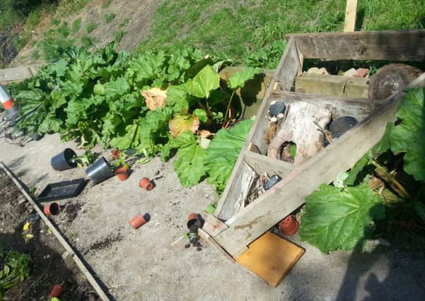 Unknown offenders have vandalised the rear of the community garden which is a charity run park café.  The offenders have caused approximately £500 worth of damage, destroying crops and damaging a plastic tunnel used to grow crops in.   The incident occurred somewhere between 20:15 16/07/2014 and 07:30 17/07/2014.