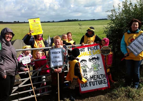 Anti-fracking protestors who have set up camp at a field of Preston New Road, due to be drilled to test for shale gas.