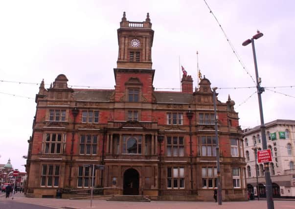 Blackpool Town Hall flag flying at half mast after the death of former CEO Steve Weaver.
30th May 2014
