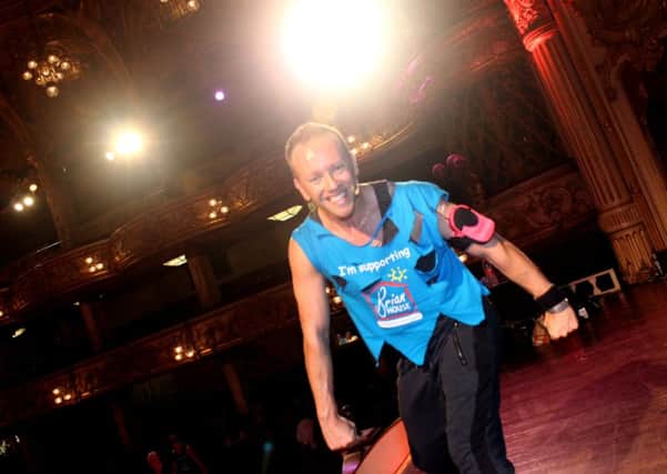 Blackpool Tower Ballroom Trinity Hospice Zumbathon with Brian House.
Pictured is Dan Whiston taking the massive zumba dance class.
3rd October 2014