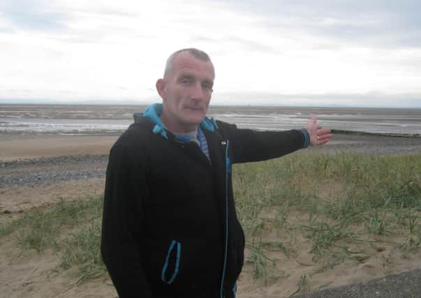 Angler Michael Masterson is warning walkers to beware the treacherous tides on Fleetwood beach.