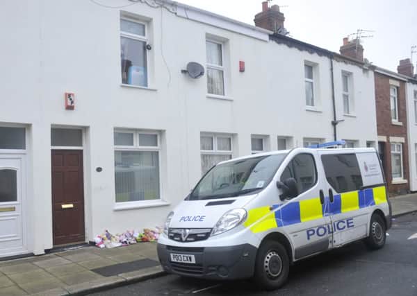 Drug tragedy: Sophie Jones (below) and police outside her home in Jameson Street, Blackpool