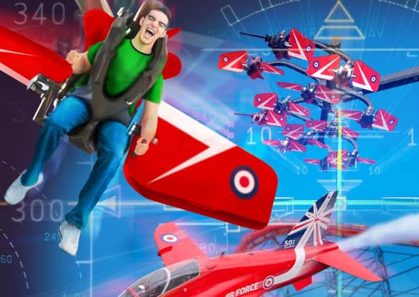 An Artists impression of the Red Arrows Sky Force ride