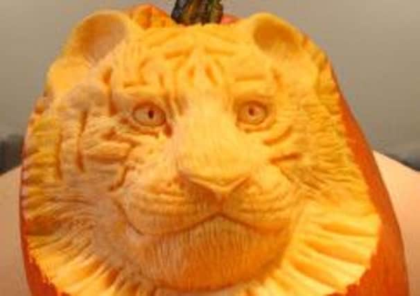 Tiger pumpkin carving