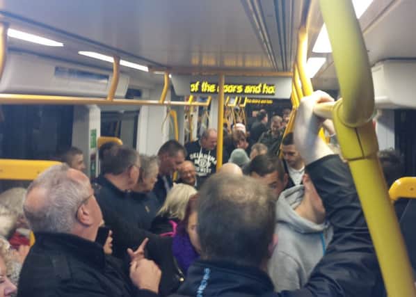 Cramped trams during October half-term in Blackpool