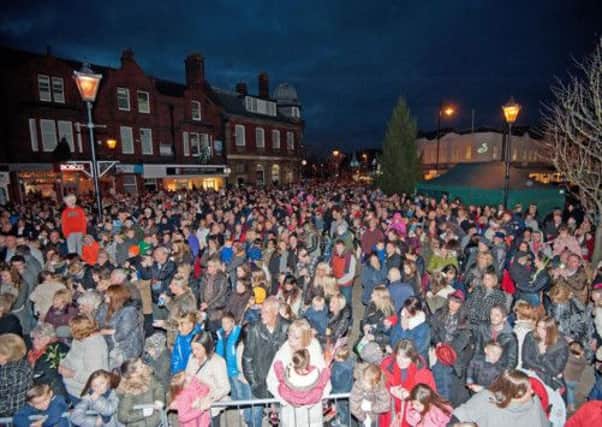Big crowds: Thousands turn out for the annual Christmas lights switch on in Lytham on Saturday