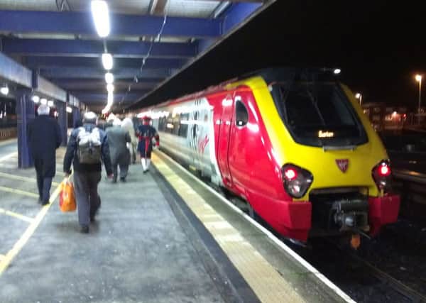 On track: The launch of the direct Virgin Trains service from Blackpool to London