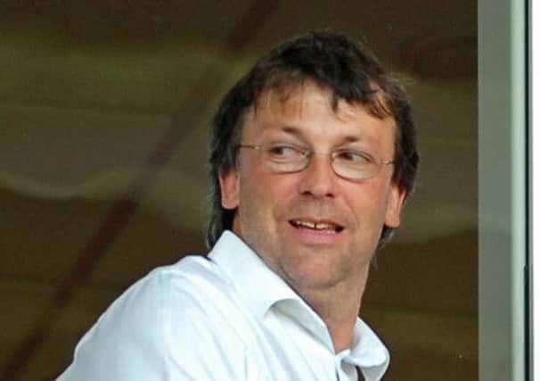 Karl Oyston plus (below) disgruntled fan Steve Smith and a shot of one of the mobile phone messages