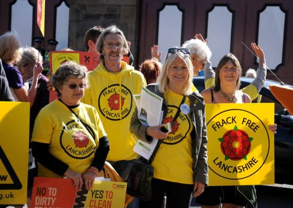 Gas battle: Anti-fracking protestors at Lancashire County Hall