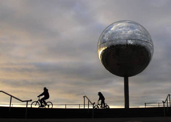 Winter weather at Christmas on the Fylde Coast.  Mirrorball in South Shore.