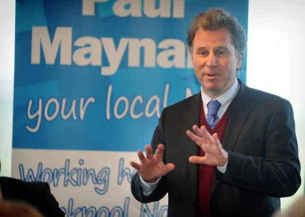 Defict debate: Oliver Letwin, Minister for Government Policy, talking to business owners in North Shore