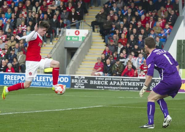 Liam McAlinden scores against Doncaster for Fleetwood