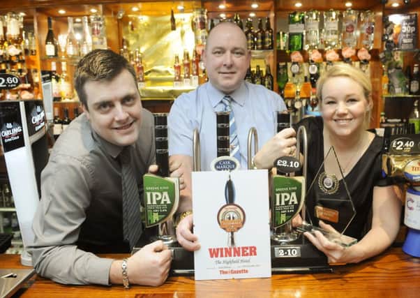 The Highfield, on Highfield Road, South Shore, was presented with the trophy after The Gazette launched a competition to find the towns favourite watering hole.