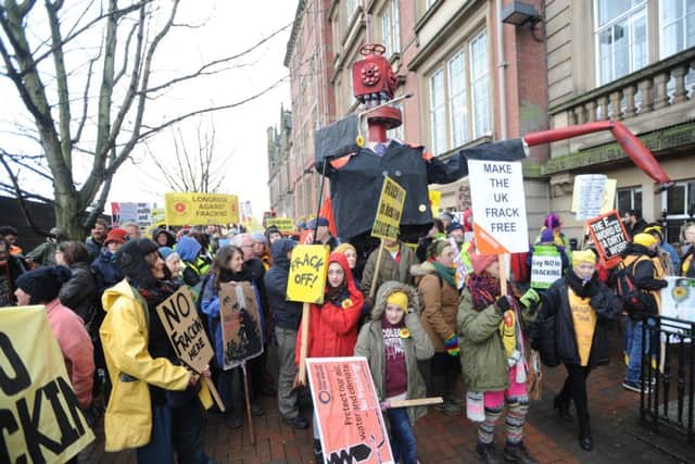 Photo Neil Cross
The anti-fracking protest at County Hall, Preston