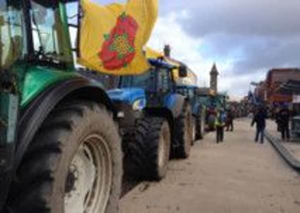 Fracking tractor convoy protest County Hall