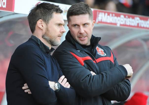 Graham Alexander and assistant Chris Lucketti at Ashton Gate
