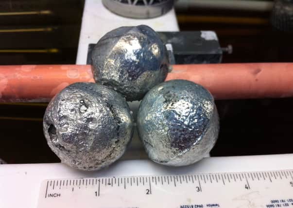 Hundreds of metal balls, like those pictured here, which had been immersed in a solution of cyanide have been stolen from an industrial unit in Poulton  potentially posing a major health risk