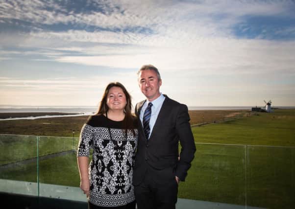 Danbro founders Helen and Damien Broughton at their offices which overlook Lytham Green