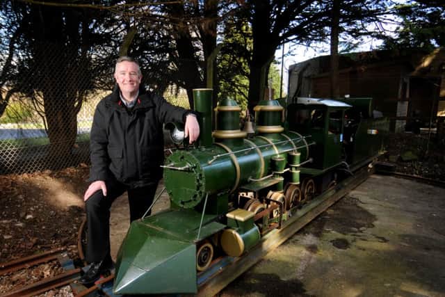 Activities and Play Barn manager Gary Leighton with the train