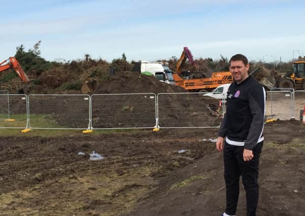 AFC Fylde manager Dave Challnior visits the site of his team's new home