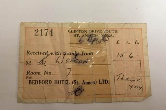 The original reservation ticket given to the couple 50 years ago