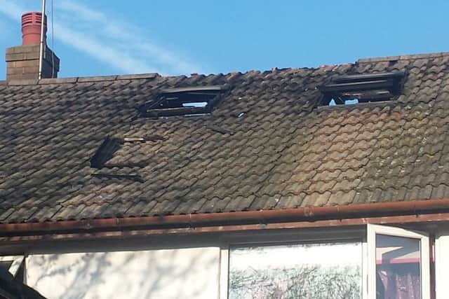 A fire tore through the roof of a house on Harbour Lane, Warton.