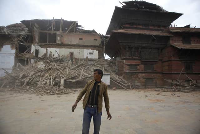 The aftermath of the earthquake in Kathmandu, Nepal